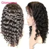 Glamorös brasilianskt mänskligt hår peruk djupt vågkroppsvåg Straight Kinky Curly Lace Pärlor 18 20 22 24 26 inches spetsfront peruk