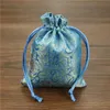 Kleine Chinese karakter enkele doek tas goedkope trekkoord zijde brokaat sieraden pouch snoep geschenk tassen trinket verpakking munt pocket 9x12 cm