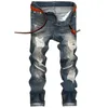 Mode vintage heren gescheurde jeans broek slim fit noodlijdende hiphop denim cool mannelijke nieuwigheid streetwear jean broeken hot koop