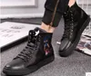 남자를위한 새로운 높은 품질 인기있는 패션 캐주얼 신발 봄가 레이스 업 남성 플랫 높은 탑 부츠