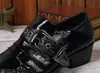 Italiaanse type zwart gesp mens lederen schoenen mannen trouwjurk formele schoenen zwarte zakelijke schoenen voor mannen sepatu pria