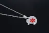 25x26mm على شكل قلب تنبيه الطبية معرف الكلب قلادة قلادة في الفولاذ المقاوم للصدأ