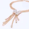2017 Women Italy Dubai Three Tone Necklace Earrings Golden Jewelry Sets Wedding Party Bridal Accessories Costume jewelry