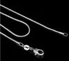 1 mm 925 Sterling Silber vergoldete Schlangenkette Halskette Karabinerverschluss Kettenschmuck 16 18 20 22 24 Zoll Promotionen!