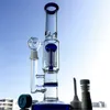 Tubos de vidro Bong 8 Árvore Braço PERCs Água 18mm Rig Dab Joint Oil Bongs tubo reto com prego Ceramic Carb Cap 1003