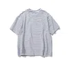 Rose Broderi Striped Mens T-shirt Kortärmad Sommar Hi-Street Oversized Hip Hop Tshirt Cotton Tee Shirts 2 Färger