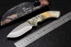 En Kaliteli Survival Düz Avcılık Bıçak 440c Saten Damla Noktası Bıçak PP Kolu Sabit Bıçak Bıçakları Ile Orijinal Kağıt Kutusu