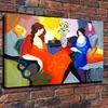 Vrouw handgeschilderde portretten thuis muur kunst deco olieverfschilderij op canvas multi maten it042