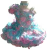 Bellissime neonate Glitz in rilievo Pageant Cupcake Abiti con fiori Infantile Mini gonne corte Ragazze del bambino morbido pizzo Pageant Dres262x