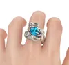 Maat 5-10 Mystic Rainbow Topaz Kleurrijke Cz Diamond Sterling Sier Charming Mermaid Band Ring Speciaal cadeau Uniek ontwerp Mode-sieraden