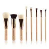 MAANGE Professional 8 pezzi tipi di pennelli per trucco Set di pennelli per tubi in oro rosa Strumenti portatili per trucco Kabuki