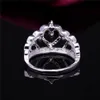 best gift Inlaid stone heart crown shape silver jewelry ring for women WR407,fashion white gemstone 925 silver Wedding Rings