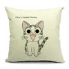 Cat Pillow Cover 9 Styles 45x45cm Cotton Linen Cat Pattern Cushion Cover Thick Throw Pillow Case for Home Office Sofa