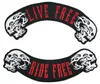 Live Free Ride Free Rocker MC Biker Patch تخصيص شارة سترة كبيرة الحجم 40 سم شحن مجاني