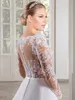 Robe de Noiva voir à travers corsage a-ligne Sexy manches longues robe de mariée dentelle Appliques Casamento chine robes de mariée251p