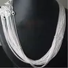 100 UNIDS 925 Plata de Ley 1 MM Collar de Cadena Rolo Para Mujeres Hombres Joyería 40 cm 45 cm 50 cm 55 cm 60 cm de largo Colgante de Cadena 5 Tamaños C3964047