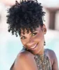 Afro kinky puff natural Hair drawstring Ponytail extension 100% virgin pony tail hair real natural hair ponytail hairpiece jet black