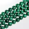 Perles rondes en pierre Malachite naturelle, vertes, amples, 4 6 8 10 12 14mm, pour la fabrication de bijoux, bracelets, colliers, DIY, Bead345k