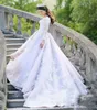 Luxe Dubaï Manches Longues Robes De Mariée 2018 Sheer Cou Dentelle Appliques Robes De Mariée Balayage Train Arabie Saoudite Robes De Mariage