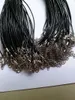 100 pedaços 2.0mm cordão de colar de couro preto com cadeia de fecho de lagosta para pulseira de colar de jóias fazendo suprimentos (43cm) 17 polegadas