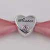 Andy beads Jewelry Family 925 Sterling Silver Beads Sister'S Love Charm Fits European Pandora StyleBracelets & Necklace 791946PCZ