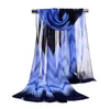 Usine En Gros Femme Écharpe De Luxe Vague Imprimer Dames En Mousseline De Soie Scrawl Fleur Imprimé Sarong Wrap Écharpe Plage Couverture 160 * 50 cm DHL Gratuit