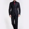 Masculino Suit 3 Pieces 2017 Formal Magro Preto Ternos Stripe noivo vestido de casamento do terno para homens Blazer com a veste calças Laço