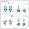 Moda 100% 925 Pierścienie Silver Ears Love Romance Infinity Swarovski Crystal kolczyka Kobiet Party Gift Lover's Infinite Walentynowe biżuteria