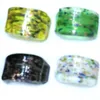 Handmade Colorful Foil Spot Glass Rings Match With Clothes, Unique Murano Glass Jewelry Mixed Design Pack of 12pcs