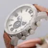 2017 새로운 빅 다이얼 럭셔리 디자인 남성 시계 패션 가죽 스트랩 쿼츠 시계 Montre 시계 Relogio Relojes De Marca 스포츠 손목 시계