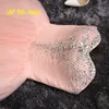 Pink Homecoming Dresses Short Party Dresses Pleats Tulle Ball Gown Prom Dresses Shining Sequins Beads Laceup Back Black Prom Dres1520177