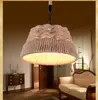 Lampada a sospensione in corda di canapa Willlustr Lampada a sospensione in stile country americano Loft Edison Lampadina Illuminazione a sospensione in materiale naturale