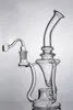 Unique Hourglass Bongs Thick Clear Shisha Glass Bongs with Tornado and Cyclone Recycler Glass 5003332