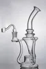 Unique Hourglass Bongs Thick Clear Shisha Glass Bongs with Tornado and Cyclone Recycler Glass 5714959