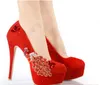 Красные свадебные туфли с кисточками, свадебные туфли ручной работы на высоком каблуке в китайском стиле, атласные модельные туфли Cheongsam, женские вечерние туфли-лодочки Tassel291D