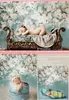 Digital Printed White Flowers Baby Shower Backdrop Photography Newborn Photo Shoot Wallpaper Studio Background Vinyl Cloth