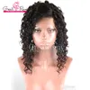 Peruker Greatemy Peruansk halvhandbunden mänskliga hår peruker för afroamerikanska kvinnor Deep Curly Wave Remyhair Full spets peruker 150 Densitet