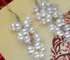 Freshwater pearl earrings female 925 tremella nail eardrop grape