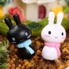 Diy casais miniaturas decorações de jardim mini fofo coelho fada jardim figurinhas resina artificial micro paisagem para decoração de casa