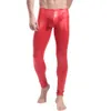 Pantalon crayon en Faux cuir pour hommes, noir/rouge, Leggings extensibles, Sexy, vêtements de club de scène de pôle danse
