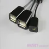 500pcs/lot* 3 in 1 micro USB Host OTG Hub Cable Adapter Dual Micro USB For Samsung Galaxy S7 S6 S3 S4 Google Nexus
