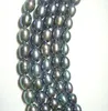 10 unids/lote de perlas sueltas de agua dulce de arroz negro para manualidades DIY, joyería de moda, regalo de 15 pulgadas MP10