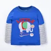 XMas Abbigliamento per bambini Neonati maschi 2017 Nuova maglietta a maniche lunghe in cotone Numeri Tee Top Camicie con stampa a righe animali Top con stampa numerica digitale