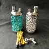 Patroon Rvs Hookah Bongs Accessoires, Unieke Oliebrander Glazen Bongs Buizen Waterleidingen Glazen Pijp Olierouts Roken met Druppel