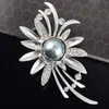 Vintage Rhinestone Brooch Pin Artificial Pearl Flower Jewelry Brooch top corsage for bridal wedding invitation costume party dress pin gift