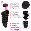 Rabatt 10Bunder / Parti 8a Virgin Brasilian Loose Wave Hair Weave 1B Naturlig Svart Human Remy Haft Weft För Kvinnor