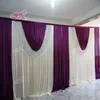 Fondali da matrimonio 3 * 6 m decorazione romantica tenda da sposa bianca con festoni viola paillettes consegna veloce