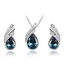 Brudsmycken av högsta kvalitet Set Österrikisk kristallörhänge Halsband Set Rhinestone Pendant Necklace Stud Earring For Women Wedding PA6848688