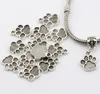 Paw Print Alloy charm Pendants 200Pcs/lot Antique silver Fashion Jewelry DIY Fit Bracelets Necklace 12*15mm