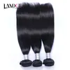 Paquetes de tejido de cabello humano virgen brasileño 8A Cabello remy recto brasileño sin procesar 3 piezas Extensiones de cabello brasileño de visón Negro natural